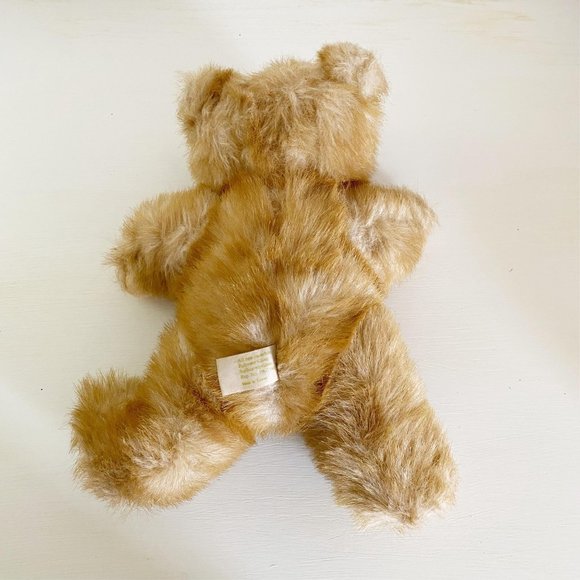 Vintage 1986 Gorham Jointed Teddy Bear Plush Stuffed Animal Light Brown - Picture 2 of 4